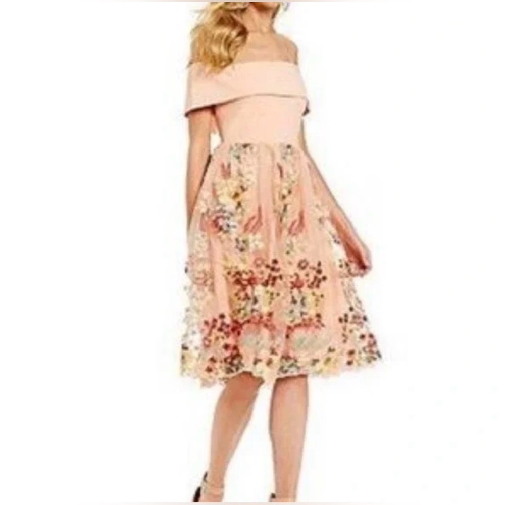 Gianni Bini Apricot Off the Shoulder Dress
